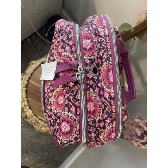 Vera Bradley Raspberry Medallion Iconic backpack Large Tech Laptop NWT - Picture 9 of 10